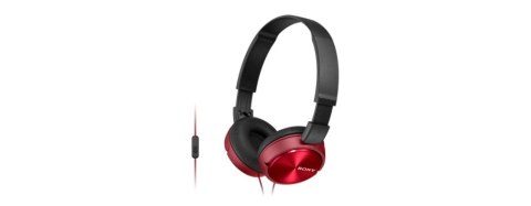 Słuchawki Sony MDR-ZX310AP Red nauszne z mikrofonem lekkie składane