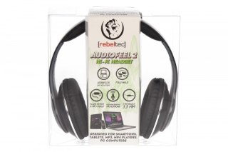 Słuchawki stereo Rebeltec AUDIOFEEL2 BLACK z mikrofonem 40mm