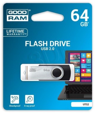 Pendrive GOODRAM TWISTER 64GB czarny USB 2.0 szybki