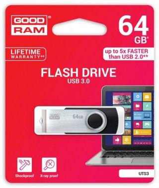 GOODRAM TWISTER BLACK 64GB USB3.0 wydajna pamięć flash
