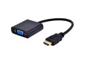 Adapter HDMI VGA Audio 15cm czarny wydajny do 1080p