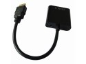 Adapter HDMI VGA Audio 15cm czarny wydajny do 1080p