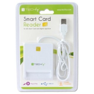 Czytnik USB 2.0 Smart Card biały plug and play do kart mikroprocesorowych