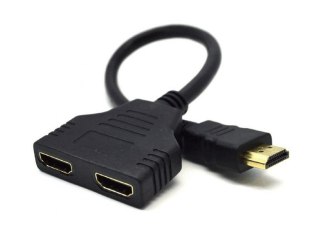 Dwuportowy pasywny splitter HDMI czarny idealny do prezentacji