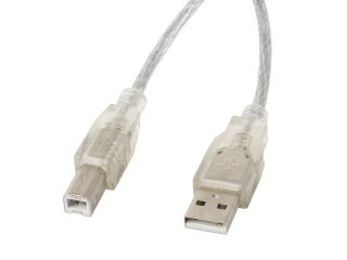 Kabel USB 2.0 Lanberg AM-BM 3M transparentny wydajny