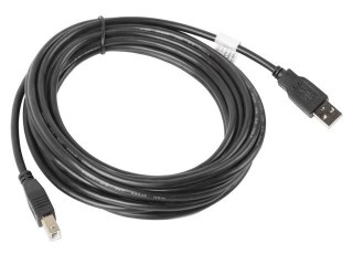 Kabel USB 2.0 AM-BM 5M czarny wysokiej jakości do urządzeń multimedialnych