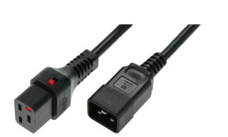 Kabel zasilający serwerowy Digitus IEC LOCK 3x1 5mm2 C20 C19 2m czarny