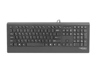 Klawiatura Natec BARRACUDA Slim czarna USB cicha multimedialna