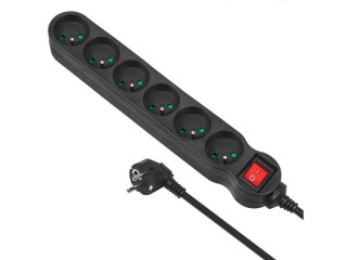 Listwa zasilająca Maclean MCE188 6 gniazd 2300W czarna 5m