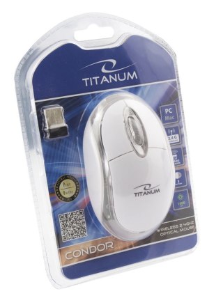 Mysz bezprzewodowa Esperanza Condor 3D 1000 DPI ergonomiczna biała