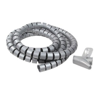 Opaska spiralna do kabli LogiLink 2,5m 25mm srebrna z narzędziem