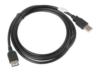 Przedłużacz USB 2.0 AM-AF 1.8m czarny wysokiej jakości kabel komputerowy