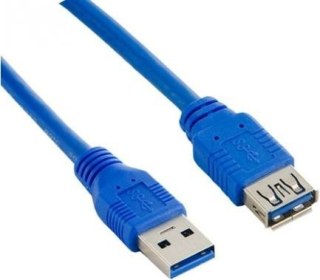 Przedłużacz USB 3.0 Lanberg 1.8m niebieski szybki transfer danych