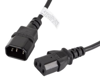 Przedłużacz kabla zasilającego Lanberg IEC 320 C13 C14 1.8m czarny