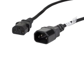 Przedłużacz kabla zasilającego Lanberg IEC 320 C13 C14 1.8M czarny VDE