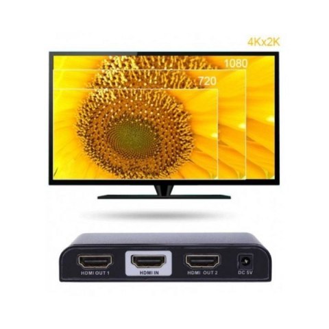 Rozdzielacz-splitter AV HDMI 2.0 1/2 Ultra HD 4K z dźwiękiem DSD