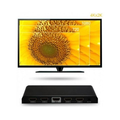 Rozdzielacz Techly AV HDMI 2.0 1/4 Ultra HD 4Kx2K 3D