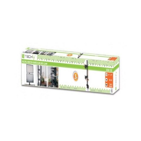 Uchwyt biurkowy Techly LCD LED 13-27 cale podwójny czarny ergonomiczny