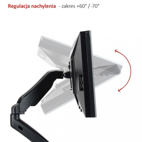 Uchwyt biurkowy ART sprężyna gazowa do monitora 13-27 czarny