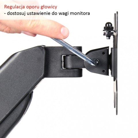 Uchwyt biurkowy ART sprężyna gazowa do monitora 13-27 czarny