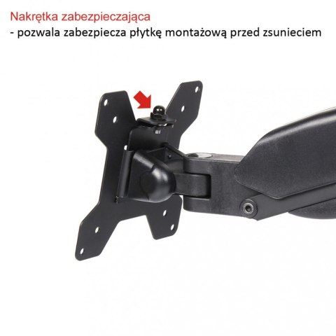 Uchwyt biurkowy ART sprężyna gazowa do monitora 13-27 czarny