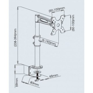 Uchwyt biurkowy Techly regulowany 13-19 cali 8kg czarny ergonomiczny