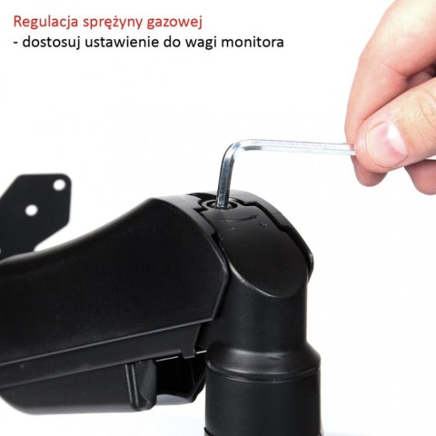 Uchwyt ścienny ART L-12GW na sprężynie gazowej do 1 monitora LED 13-27 cali
