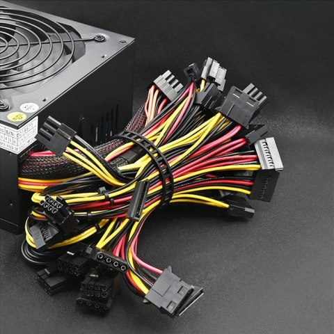 Zasilacz ATX Qoltec 1600W 80 Plus Gold profesjonalny do koparki