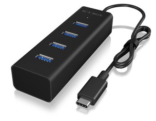 Hub IcyBox B-HUB1409-C3 4 portowy USB Type-C kompaktowy szybki transfer