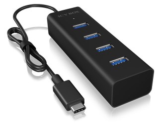 Hub IcyBox B-HUB1409-C3 4 portowy USB Type-C kompaktowy szybki transfer