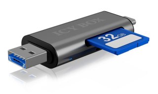 Czytnik kart IcyBox IB-CR200-C USB 3.0 grafitowy OTG microSD SD SDHC