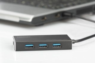 HUB USB 3.0 Digitus 4-portowy aktywny aluminiowy koncentrator SuperSpeed