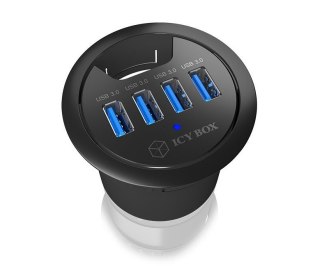 HUB IcyBox IB-HUB1403 biurkowy 60mm z 4 portami USB 3.0