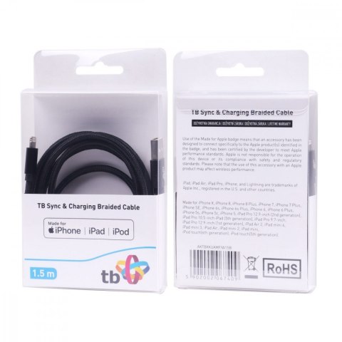 Kabel Lightning-USB 1.5m czarny MFi do iPhone i iPad