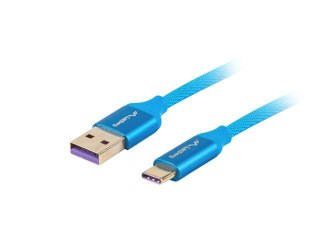 Kabel Lanberg Premium USB CM - AM 2.0 1m niebieski 5A pełna miedź
