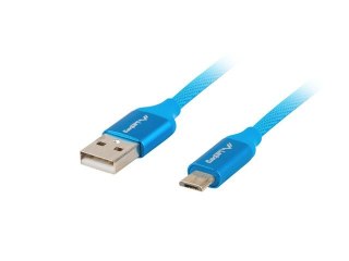 Kabel Lanberg USB micro BM AM 2.0 1.8m niebieski QC 3.0