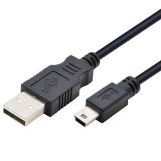 Kabel USB Mini USB 1.8m czarny do sprzętu komputerowego z dożywotnią gwarancją