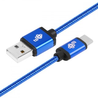 Kabel USB-USB C 1.5m niebieski miedziany do ładowania i transferu danych