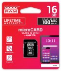 Karta microSDHC GOODRAM 16GB CL10 z adapterem