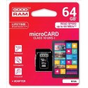 Karta pamięci GOODRAM microSD 64GB CL10 UHS I z adapterem