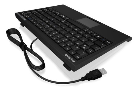 Klawiatura KEYSONIC ACK-540U+ mini z touchpadem USB czarna