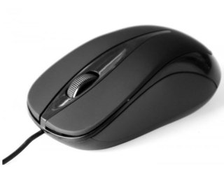 Mysz optyczna Media-Tech PLANO czarna przewodowa ergonomiczna