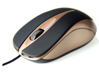 Mysz optyczna Media-Tech PLANO ergonomiczna przewodowa USB czarna złota