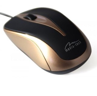 Mysz optyczna Media-Tech PLANO ergonomiczna przewodowa USB czarna złota