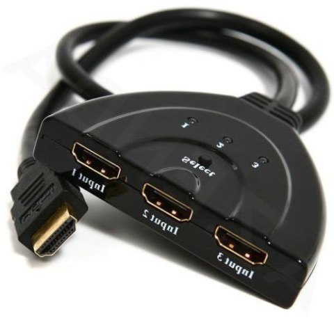 Przełącznik HDMI Gembird 3 porty czarny 3x HDMI 1x HDMI