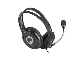 Słuchawki Natec Bear 2 czarne nauszne z mikrofonem stereo