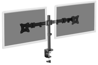 Stojak biurkowy Digitus podwójny 2xLCD max 27'' obrotowy 360° czarny