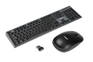 Zestaw bezprzewodowa klawiatura mysz IBOX IKMS606W czarny multimedialne biuro