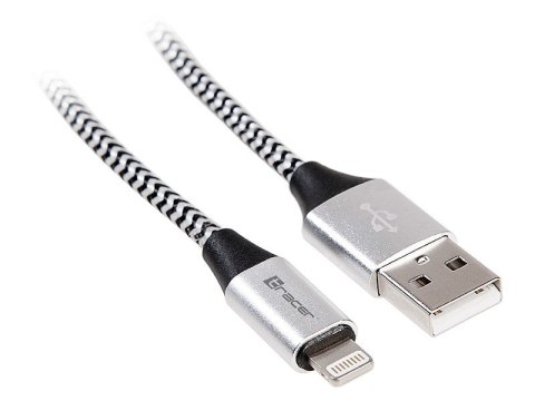 Kabel USB 2.0 iPhone AM Lightning 1m czarno-srebrny szybki do ładowania
