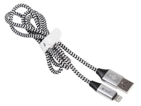 Kabel USB 2.0 iPhone AM Lightning 1m czarno-srebrny szybki do ładowania